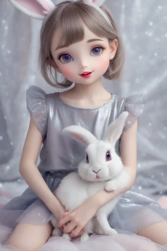 white bunny,white rabbit,artist doll,female doll,handmade doll,bunny,doll cat,rabbit,little bunny,rabbits,dress doll,gray hare,realdoll,doll figure,little rabbit,painter doll,tumbling doll,designer dolls,dollfie,porcelain dolls,Photography,Realistic