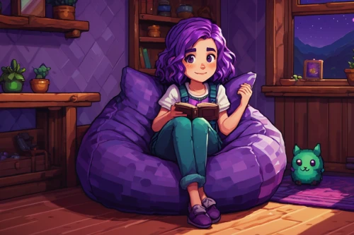 game illustration,acerola,la violetta,girl studying,bookworm,fae,purple wallpaper,pixel art,monsoon banner,purple chestnut,scandia gnome,shopkeeper,vanessa (butterfly),sci fiction illustration,gamecube,warm and cozy,purple background,twitch logo,fluffy diary,acerola family,Photography,Black and white photography,Black and White Photography 02