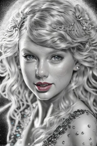 chalk drawing,world digital painting,fantasy portrait,digital art,fantasy art,tayberry,digital artwork,celtic queen,marilyn,digital painting,edit icon,digital drawing,the enchantress,fairy tale character,marylin monroe,the snow queen,fantasy woman,white rose snow queen,photo painting,aphrodite,Art sketch,Art sketch,Concept