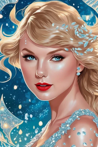 the snow queen,mermaid background,snowflake background,horoscope libra,elsa,edit icon,christmas glitter icons,ice princess,portrait background,mermaid scales background,fashion vector,white rose snow queen,ice queen,fantasy art,world digital painting,vector illustration,vector art,horoscope pisces,christmas snowy background,blue snowflake,Unique,Design,Sticker