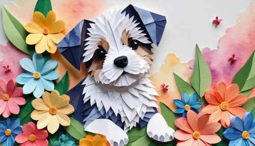 paper art,cardigan welsh corgi,smooth fox terrier,flower animal,fox terrier,paper flower background,welsh cardigan corgi,dog digital paper,dog illustration,origami paper,chilean fox terrier,toy fox terrier,miniature fox terrier,watercolor dog,wire hair fox terrier,kooikerhondje,flower painting,sealyham terrier,whimsical animals,easter dog,Illustration,Paper based,Paper Based 25