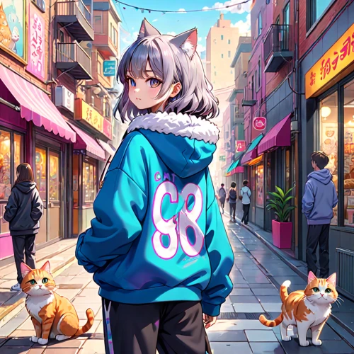 street cat,anime japanese clothing,alley cat,dog street,shopping street,stray cat,harajuku,nyan,cat's cafe,colorful city,cat vector,tokyo city,inari,cat kawaii,osaka,shibuya,alley,kitsune,cat supply,cat child,Anime,Anime,General