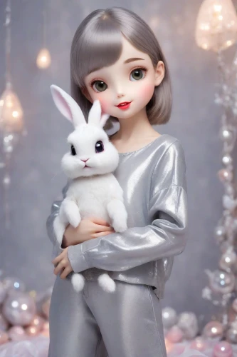 white bunny,white rabbit,deco bunny,christmas dolls,designer dolls,fashion doll,christmas figure,artist doll,fashion dolls,kewpie dolls,bunny,female doll,rubber doll,silver wedding,doll figure,handmade doll,gray hare,porcelain dolls,little bunny,kewpie doll,Photography,Realistic