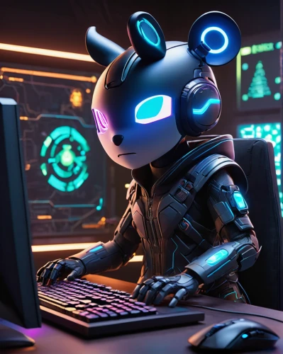 cyber,cyberpunk,chat bot,night administrator,computer mouse,coder,robot icon,computer,bot icon,computer icon,computer freak,bot,barebone computer,compute,man with a computer,computer game,mute,operator,bot training,cyberspace,Unique,3D,3D Character