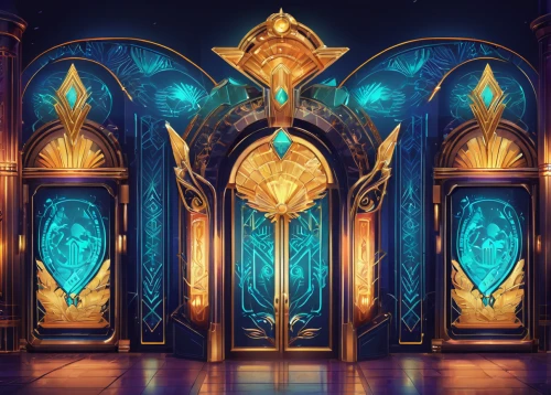 metallic door,blue doors,hall of the fallen,doors,art nouveau frames,portal,stained glass windows,the door,stained glass,ornate room,art nouveau design,tabernacle,door,art nouveau frame,award background,art nouveau,art deco background,3d fantasy,glass signs of the zodiac,the threshold of the house,Illustration,Vector,Vector 16