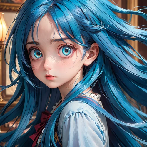 hatsune miku,miku,alice,cyan,blue heart,anime girl,blue hair,aqua,2d,dizzy,blue eye,anime 3d,vocaloid,the blue eye,worried girl,blue bird,azure,digital painting,fantasy portrait,blue eyes,Anime,Anime,General