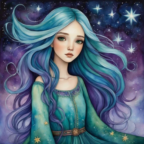 zodiac sign libra,virgo,fairy galaxy,mermaid background,horoscope libra,the zodiac sign pisces,green mermaid scale,zodiac sign gemini,mystical portrait of a girl,fantasy portrait,starry,mermaid scale,aurora,aquarius,faery,starry sky,blue enchantress,faerie,libra,fairy queen,Conceptual Art,Daily,Daily 34