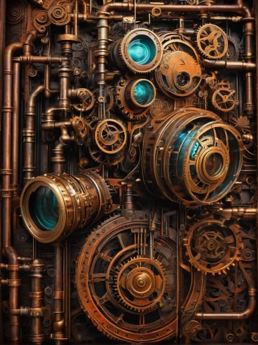 steampunk gears,steampunk,clockmaker,mechanical puzzle,watchmaker,mechanical,biomechanical,valves,machinery,gears,combination lock,clockwork,cogs,circuitry,scientific instrument,steam icon,cryptography,cybernetics,steam engine,cog,Illustration,Abstract Fantasy,Abstract Fantasy 19