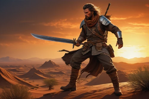 the wanderer,desert background,lone warrior,massively multiplayer online role-playing game,assassin,merzouga,nomad,warrior east,mercenary,game art,swordsman,mobile video game vector background,pure-blood arab,full hd wallpaper,heroic fantasy,game illustration,warlord,action-adventure game,wind warrior,wanderer,Illustration,Realistic Fantasy,Realistic Fantasy 22