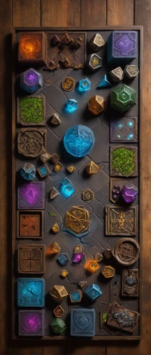 collected game assets,colored stones,trinkets,glass signs of the zodiac,display case,treasure chest,game pieces,eight treasures,tabletop game,glass items,game blocks,gemstones,board game,precious stones,tackle box,bronze wall,inventory,aquarium decor,leather compartments,jewel beetles,Conceptual Art,Daily,Daily 30