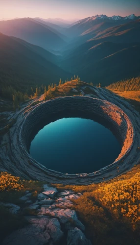 volcano pool,sinkhole,smoking crater,volcanic crater,mountain spring,crater lake,crater,underground lake,wormhole,ring of fire,circular,circle,whirlpool,craters,a circle,shield volcano,wishing well,caldera,landform,volcanic field,Photography,Documentary Photography,Documentary Photography 16