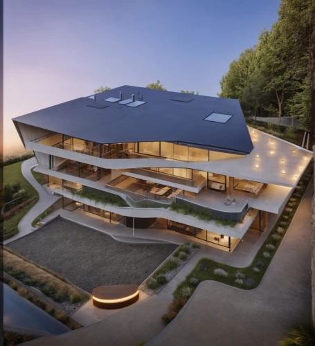 modern house,folding roof,dunes house,modern architecture,eco-construction,3d rendering,luxury property,luxury home,roof panels,roof landscape,smart home,smart house,house roof,large home,roof tile,futuristic architecture,archidaily,pool house,metal roof,residential house,Photography,General,Realistic