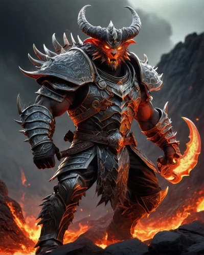 minotaur,massively multiplayer online role-playing game,warlord,dane axe,fantasy warrior,diablo,fire background,black dragon,death god,viking,norse,fire devil,barbarian,dragon slayer,twitch icon,dodge warlock,heroic fantasy,tribal bull,bronze horseman,yuvarlak,Illustration,American Style,American Style 08