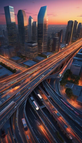 city highway,smart city,automotive navigation system,transport and traffic,city scape,urban development,traffic management,urbanization,evening traffic,highway lights,city cities,moscow city,highway roundabout,transport hub,evening city,traffic congestion,cities,traffic jams,expressway,skyscapers,Conceptual Art,Sci-Fi,Sci-Fi 14