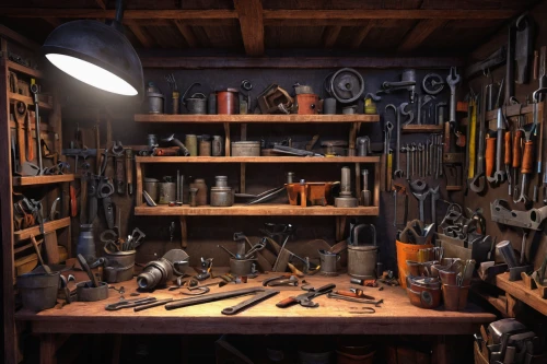 workbench,toolbox,wrenches,tools,gunsmith,art tools,cutting tools,garden tools,metalsmith,sheds,apothecary,tinsmith,blacksmith,craftsman,sewing tools,automobile repair shop,nest workshop,woodwork,kitchen tools,auto repair shop,Conceptual Art,Fantasy,Fantasy 04