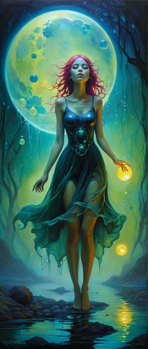 fae,rusalka,mystical portrait of a girl,fantasia,fantasy picture,sorceress,water nymph,astral traveler,zodiac sign libra,fantasy art,zodiac sign gemini,faerie,the zodiac sign pisces,blue enchantress,heliosphere,the enchantress,aquarius,siren,navi,mirror of souls,Illustration,Realistic Fantasy,Realistic Fantasy 30