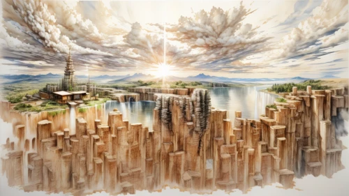 world digital painting,skycraper,cityscape,new york skyline,city skyline,manhattan skyline,sky city,skyline,city scape,skyscrapers,fantasy city,landscape background,skyscraper town,metropolis,sydney skyline,watercolor background,city view,virtual landscape,fantasy landscape,photo painting