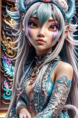 fantasy portrait,fantasy art,faerie,medusa,zodiac sign libra,blue enchantress,faery,antasy,artist doll,fantasy girl,painter doll,3d fantasy,masquerade,fairy tale character,oriental princess,aquarius,fae,unicorn art,fairy queen,zodiac sign gemini