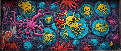graffiti,graffiti art,grafitti,mural,cephalopods,octopus,cephalopod,fun octopus,grafitty,pathogen,grafiti,virus,tentacles,bacteria,apiarium,pink octopus,octopus tentacles,wall paint,germs,squids,Conceptual Art,Graffiti Art,Graffiti Art 07