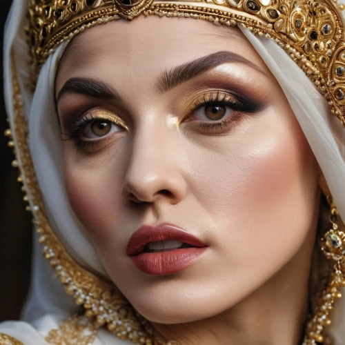 miss circassian,gold foil crown,gold crown,cleopatra,arab,retouching,assyrian,golden crown,vintage makeup,iranian,arabian,priestess,gold mask,gold lacquer,mary-gold,retouch,orientalism,beauty face skin,golden mask,bahraini gold,Photography,General,Natural