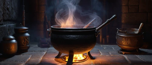 feuerzangenbowle,cauldron,wood-burning stove,cooking pot,wood stove,brazier,candy cauldron,potter's wheel,tin stove,magical pot,candlemaker,tinsmith,hearth,blacksmith,fire bowl,witches legs in pot,hot buttered rum,kettledrum,charcoal kiln,outdoor cooking,Illustration,Black and White,Black and White 26