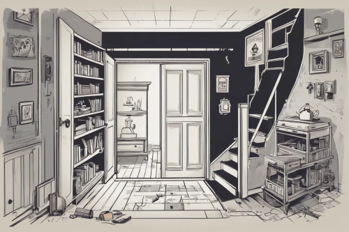 pantry,the little girl's room,abandoned room,one-room,room,one room,rooms,bookshelves,study room,bookcase,empty room,an apartment,playing room,attic,cupboard,doll house,boy's room picture,apartment,armoire,doll's house,Illustration,Vector,Vector 01