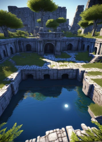 fish pond,underwater oasis,moat,underground lake,thermae,the wolf pit,city moat,terraforming,water spring,tileable,ravine,stone quarry,pond,swim ring,fountain pond,water castle,water courses,garden pond,mausoleum ruins,water hole,Art,Artistic Painting,Artistic Painting 39