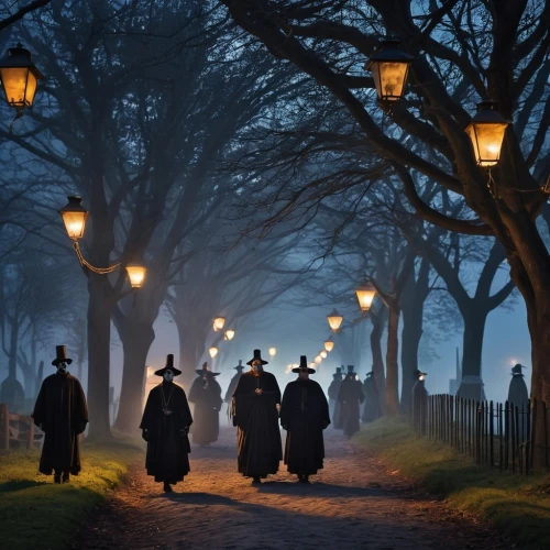 carolers,pilgrims,halloween ghosts,celebration of witches,halloween scene,monks,procession,halloween and horror,witches,halloween silhouettes,danse macabre,whitby goth weekend,witches' hats,all saints' day,dance of death,carol singers,the night of kupala,nuns,candlemas,haunted cathedral,Photography,General,Realistic