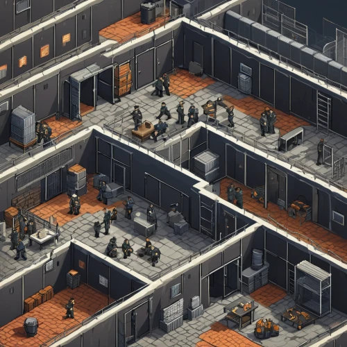 fallout shelter,barracks,retirement home,mining facility,isometric,dormitory,human settlement,apartment block,blockhouse,bunker,factories,refinery,tenement,game illustration,an apartment,apartment house,cargo containers,industrial area,colony,industrial plant,Photography,Black and white photography,Black and White Photography 14