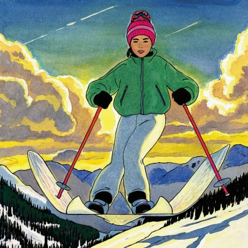 skiing,skier,ski,ski cross,ski pole,skiers,christmas skiing,nordic skiing,telemark skiing,cross-country skier,skijoring,cross-country skiing,ski race,winter sports,alpine skiing,monoski,ski touring,ski equipment,ski binding,skis,Illustration,American Style,American Style 03