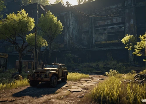 croft,jeep cj,rust truck,street canyon,action-adventure game,jeep gladiator,fallout4,graphics,wasteland,adventure game,witcher,the evening light,jeep wrangler,atv,screenshot,jeep,road forgotten,evening light,bogart village,green valley,Illustration,Paper based,Paper Based 18