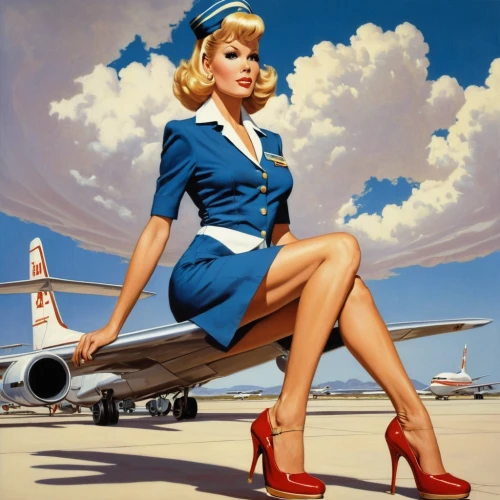 stewardess,flight attendant,retro pin up girls,retro pin up girl,pin up girl,pin-up girl,pin ups,pin up,pinup girl,pin-up girls,pin-up,pin up girls,valentine day's pin up,aviation,pin-up model,airline,supersonic aircraft,valentine pin up,airlines,tail fins,Conceptual Art,Fantasy,Fantasy 07