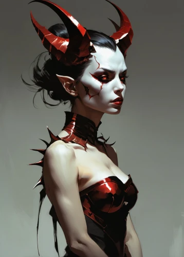 vampire lady,vampire woman,horned,devil,widowmaker,darth talon,evil fairy,widow,dark elf,queen of hearts,imp,fantasy portrait,fantasy woman,evil woman,oryx,sculpt,widow spider,jester,widow flower,huntress,Conceptual Art,Fantasy,Fantasy 06