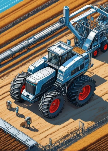 agricultural machine,agricultural machinery,tractor,agricultural engineering,farm tractor,farming,agriculture,aggriculture,combine harvester,field cultivation,agricultural use,cereal cultivation,crawler chain,harvester,steyr 220,farmers,furrow,furrows,roumbaler straw,straw harvest,Unique,3D,Isometric