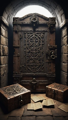 wooden door,magic grimoire,treasure chest,dungeons,collected game assets,play escape game live and win,dungeon,portcullis,music chest,runes,live escape game,dark cabinetry,apothecary,iron door,crypt,armoire,labyrinth,wooden box,the door,wooden cubes,Illustration,Japanese style,Japanese Style 17