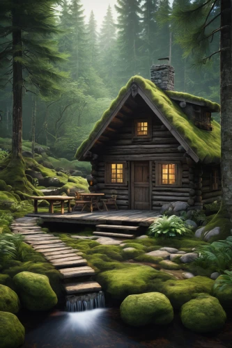 house in the forest,log cabin,the cabin in the mountains,log home,summer cottage,house in mountains,small cabin,home landscape,wooden house,house in the mountains,cottage,little house,wooden hut,small house,beautiful home,lonely house,house with lake,lodge,timber house,fisherman's house,Illustration,Japanese style,Japanese Style 17