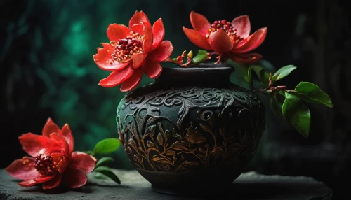 flower vases,flower vase,funeral urns,chinese art,copper vase,terracotta flower pot,oriental painting,japanese floral background,vase,wooden flower pot,japanese art,ikebana,vases,floral japanese,flowers png,siam rose ginger,still life photography,fragrance teapot,flower painting,western red lily,Illustration,Realistic Fantasy,Realistic Fantasy 32