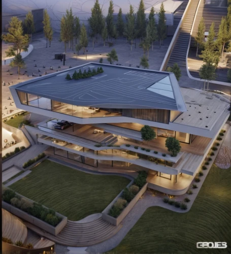 olympia ski stadium,futuristic architecture,futuristic art museum,3d rendering,ski facility,modern architecture,school design,sky space concept,aqua studio,contemporary,archidaily,autostadt wolfsburg,modern building,new building,new city hall,solar cell base,modern house,stadium falcon,arq,sochi,Photography,General,Realistic