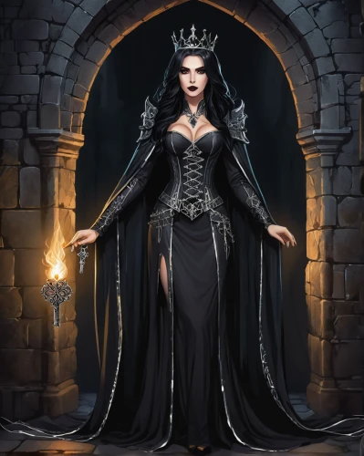 queen of the night,gothic woman,gothic fashion,celtic queen,gothic portrait,sorceress,the enchantress,fantasy picture,gothic dress,fantasy woman,caerula,fantasy art,fantasy portrait,crow queen,the snow queen,lady of the night,gothic style,vampire woman,queen,priestess,Illustration,Vector,Vector 01
