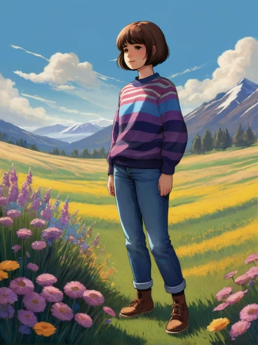 chara,clover meadow,springtime background,field of flowers,blooming field,meadow in pastel,prairie,picking flowers,flower field,blanket of flowers,meadow,girl in flowers,meadow clover,spring background,summer meadow,chives field,spring meadow,alpine meadow,sea of flowers,flowers field,Illustration,Black and White,Black and White 23