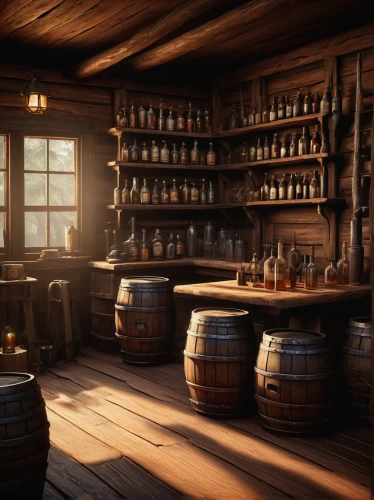 apothecary,tavern,brandy shop,wine barrels,wine barrel,wooden barrel,liquor bar,grain whisky,wine tavern,blackhouse,potions,rustic,brewery,the production of the beer,collected game assets,distilled beverage,barrels,wooden beams,mead,beer sets,Illustration,Retro,Retro 10