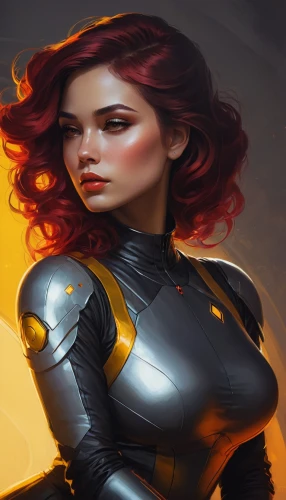 transistor,black widow,sci fiction illustration,cuirass,x-men,xmen,rosa ' amber cover,firestar,wasp,fantasy portrait,world digital painting,solar,cg artwork,breastplate,head woman,scarlet witch,x men,fantasy woman,fantasy art,paladin,Conceptual Art,Fantasy,Fantasy 17