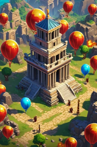 hot air balloon ride,hot-air-balloon-valley-sky,balloon trip,mushroom island,hot air balloons,cube background,hot air balloon,hot air balloon rides,diwali banner,ancient city,fort,factories,chinese background,ancient buildings,fortnite,round hut,development concept,background with stones,tower of babel,stone background,Conceptual Art,Fantasy,Fantasy 23