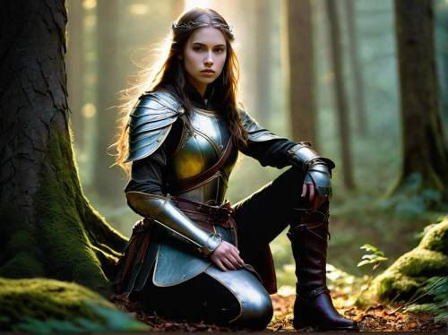 female warrior,warrior woman,elven,joan of arc,digital compositing,swath,swordswoman,heroic fantasy,aa,fantasy portrait,huntress,elven forest,fantasy woman,fantasy picture,celtic queen,the enchantress,nordic,dark elf,fantasy art,eufiliya,Conceptual Art,Fantasy,Fantasy 04