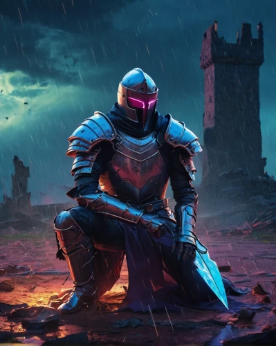 wall,knight armor,knight,shredder,crusader,iron mask hero,twitch icon,bot icon,lone warrior,dusk background,castleguard,spartan,templar,armored,knight festival,twitch logo,cleanup,cent,centurion,game illustration,Conceptual Art,Sci-Fi,Sci-Fi 27