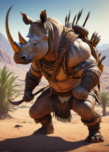 tribal bull,rhino,minotaur,uintatherium,warthog,cynorhodon,boar,rhinoceros,armored animal,triceratops,indian rhinoceros,aurochs,bison,black rhinoceros,two-humped camel,kosmus,bull,black rhino,erbore,hyena,Illustration,Realistic Fantasy,Realistic Fantasy 18