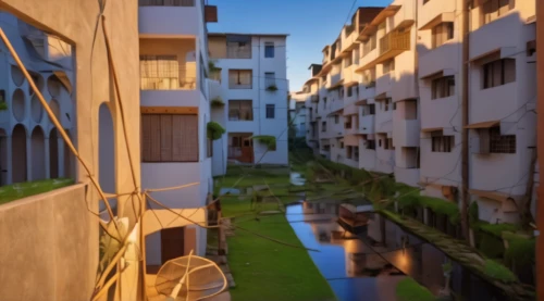 cube stilt houses,apartment blocks,new housing development,apartment complex,block balcony,asian architecture,japanese architecture,apartment block,apartment-blocks,corten steel,apartment buildings,blocks of houses,condominium,housing estate,courtyard,inside courtyard,an apartment,eco hotel,shared apartment,housing