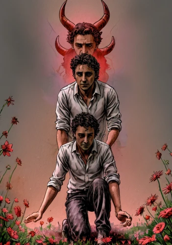 horned cows,devils,oryx,kerala,film poster,goatflower,devil,buffaloberries,farm workers,taurus,horned,media concept poster,by chaitanya k,the zodiac sign taurus,game illustration,zodiac,ruminant,three flowers,the order of the fields,aurochs