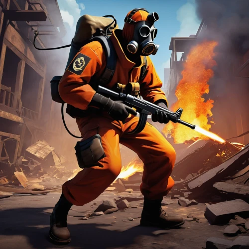 civil defense,hazmat suit,firefighter,medic,combat medic,orange,smoke background,pyro,chemical disaster exercise,cleanup,fire fighter,respirator,outbreak,fire background,fire-fighting,defense,gas grenade,respirators,steam icon,ppe,Illustration,Realistic Fantasy,Realistic Fantasy 15