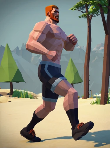 strongman,barbarian,muscle man,neanderthal,primitive man,scandia gnome,pubg mascot,edge muscle,primitive person,cave man,wrestler,caveman,run,nördlinger ries,tarzan,low-poly,low poly,forest man,simpolo,action-adventure game,Unique,3D,Low Poly